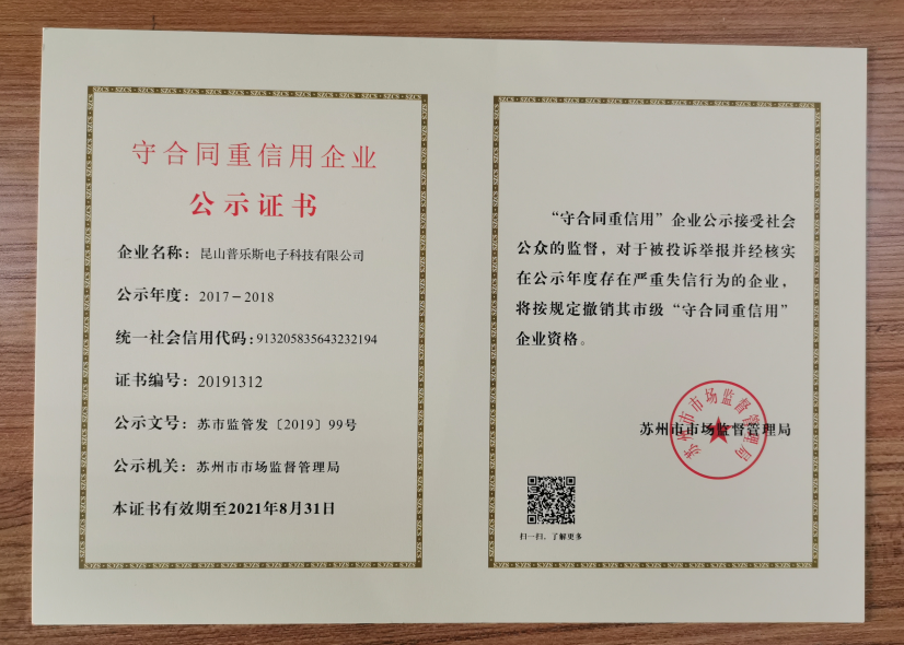 日皮视频免费看软件荣获市级守合同重信用公式证书